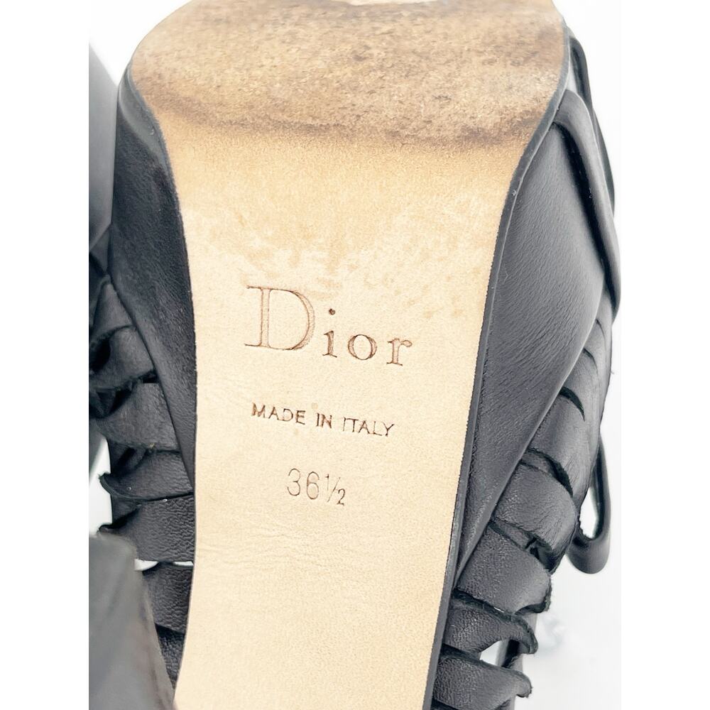 Christian Dior Galliano Fall 2007 Black Ankle Strap Bow Platform Heels EU 36.5 - Picture 14 of 14